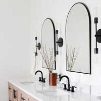 Black Metal Arch Mirror