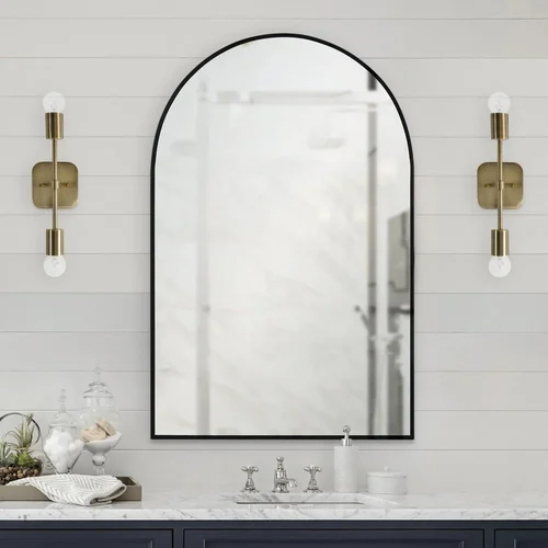 Black Metal Arch Mirror