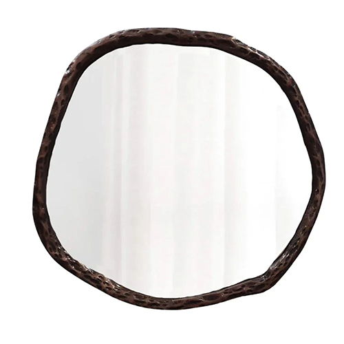 Abstract Vintage Copper Antique Hammered Mirror - Glass Thickness: Different Available Millimeter (Mm)