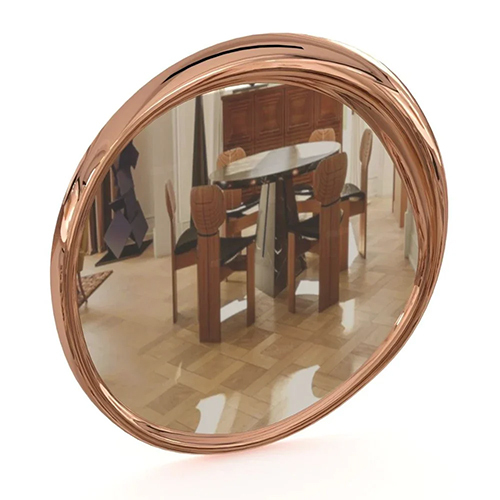 Classic Wane Moon Rose Gold Glass Mirror