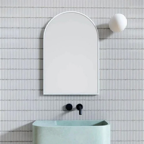 White Metal Arch Mirror