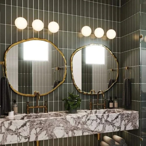Abstract Vintage Hammerred Mirror - Glass Thickness: Different Available Millimeter (Mm)