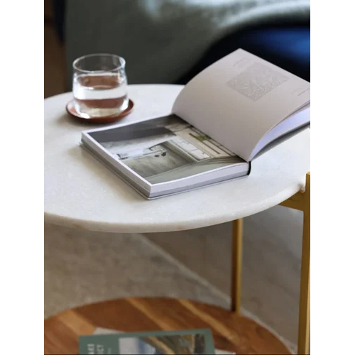Florence Side Table Marble And Wood Base