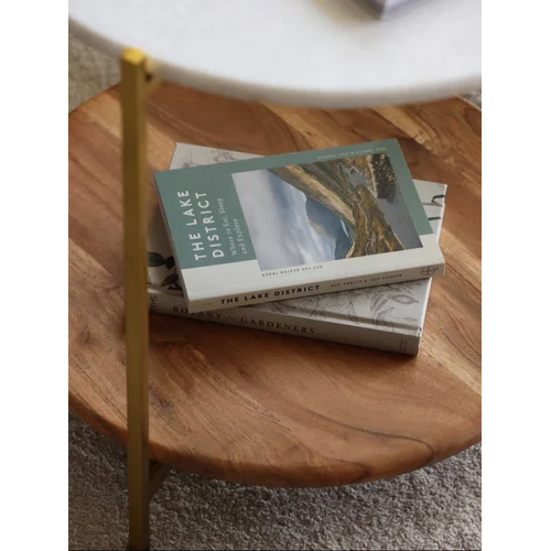 Florence Side Table Marble And Wood Base