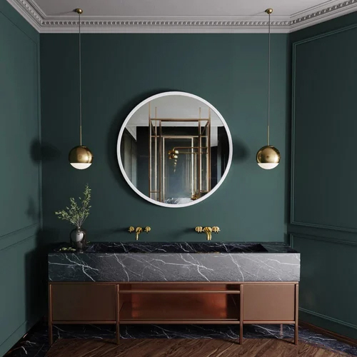 White Round Mirror - Color: Regular