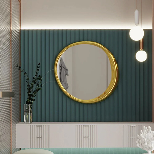 Classic Wane Gold Moon Glass Mirror