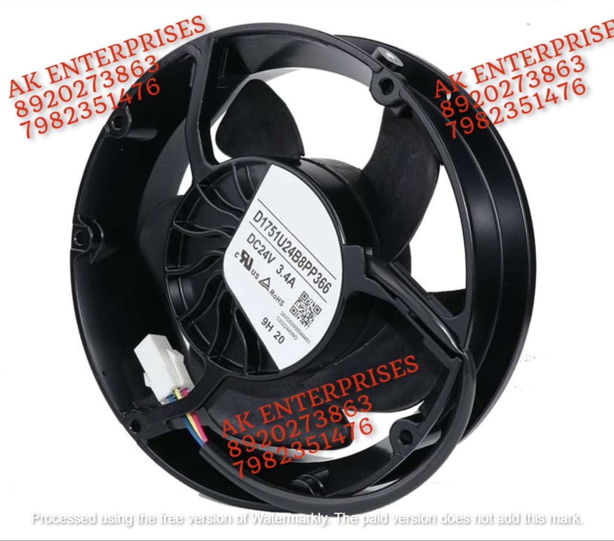 Nidec D1751U24B8PP366 Axial Fan 24V-3.4 DC Brushless Air Cooling Fan 5000 RPM 172 * 172 * 51mm 4Wire