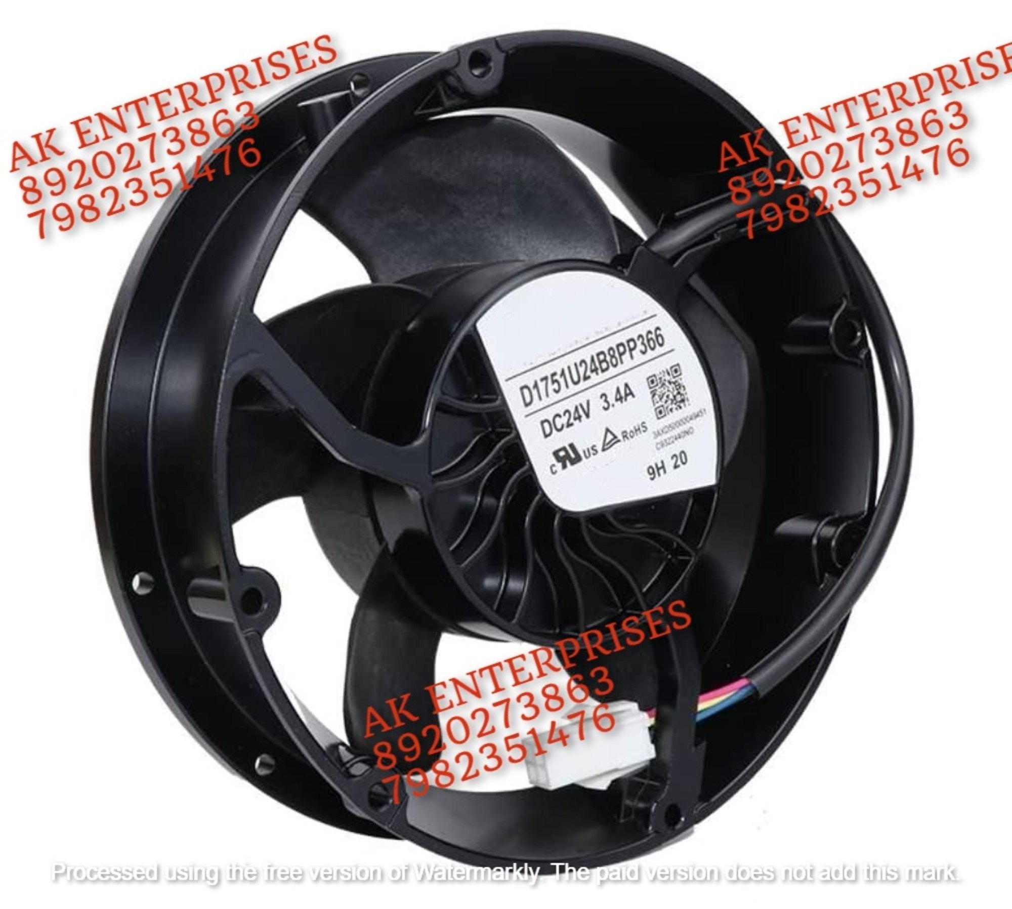 Nidec D1751U24B8PP366 Axial Fan 24V-3.4 DC Brushless Air Cooling Fan 5000 RPM 172 * 172 * 51mm 4Wire