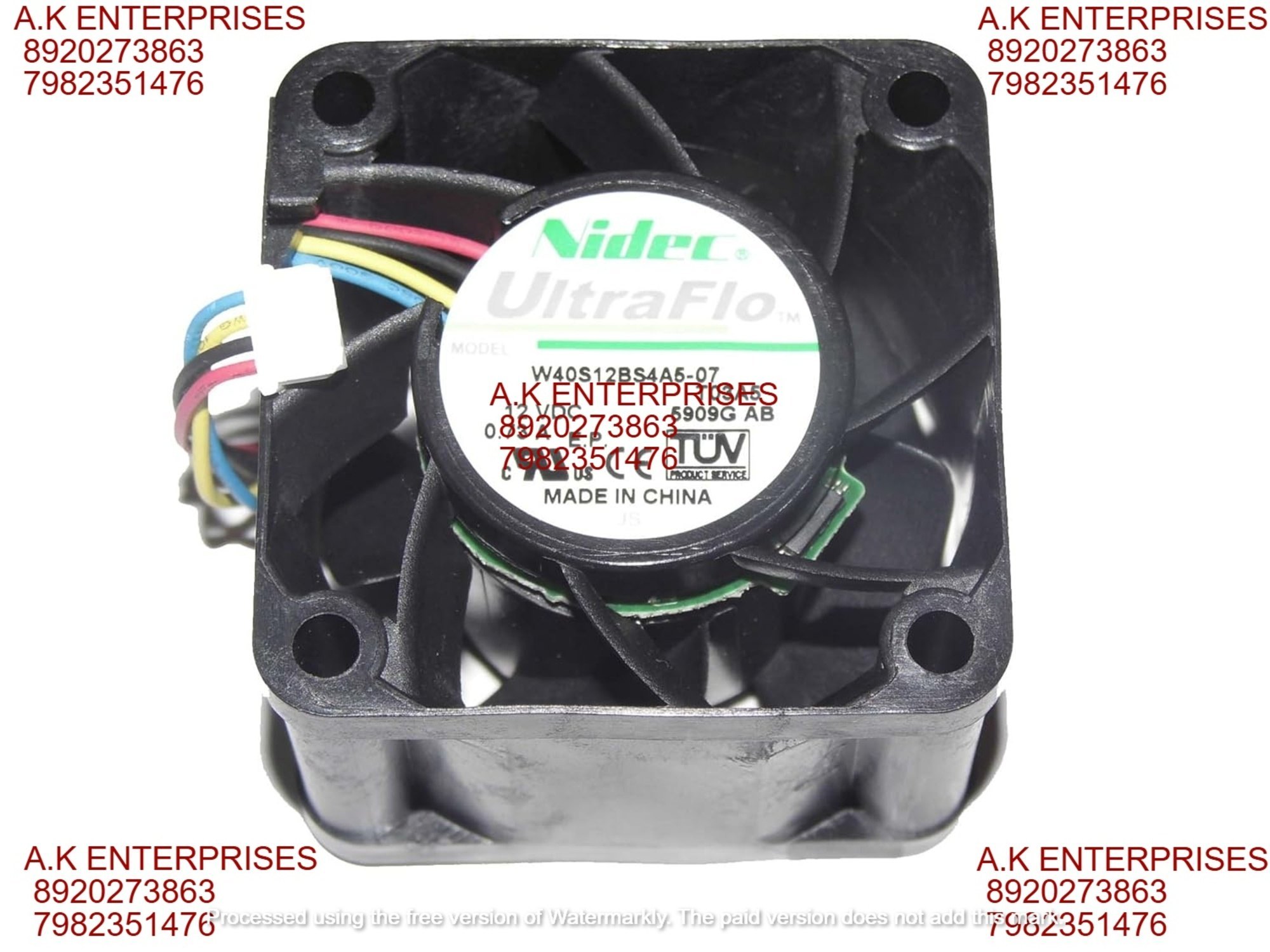 Nidec W40S12BS4A5-07 Axial Fan 12V-0.73A DC Brushless Air Cooling Fan 4800 RPM 40 * 40 * 28mm 4-Wire