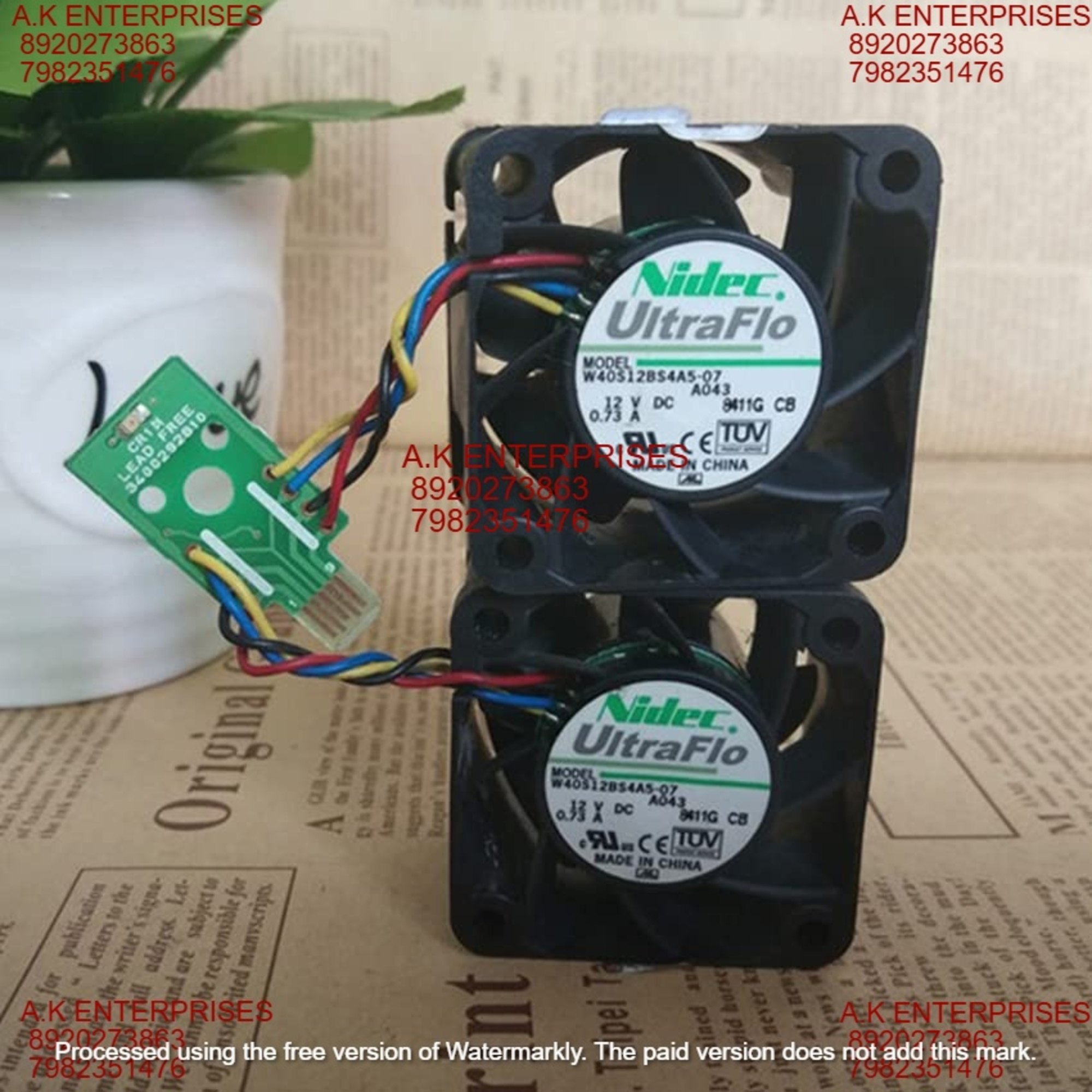 Nidec W40S12BS4A5-07 Axial Fan 12V-0.73A DC Brushless Air Cooling Fan 4800 RPM 40 * 40 * 28mm 4-Wire