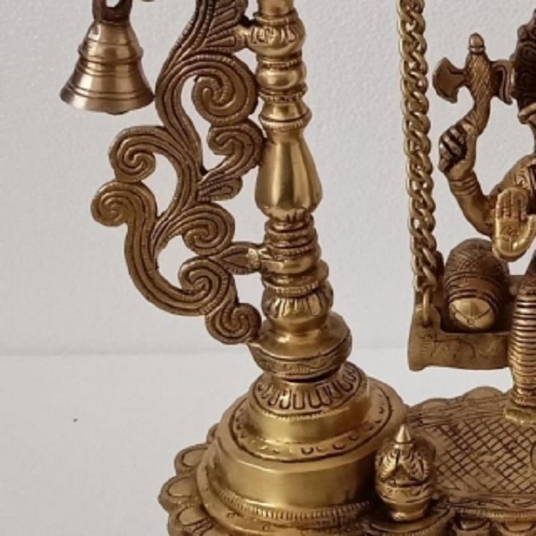Brass Lord Ganesh Jhula Brass Statue Decorative Work Unique Gift Showpiece