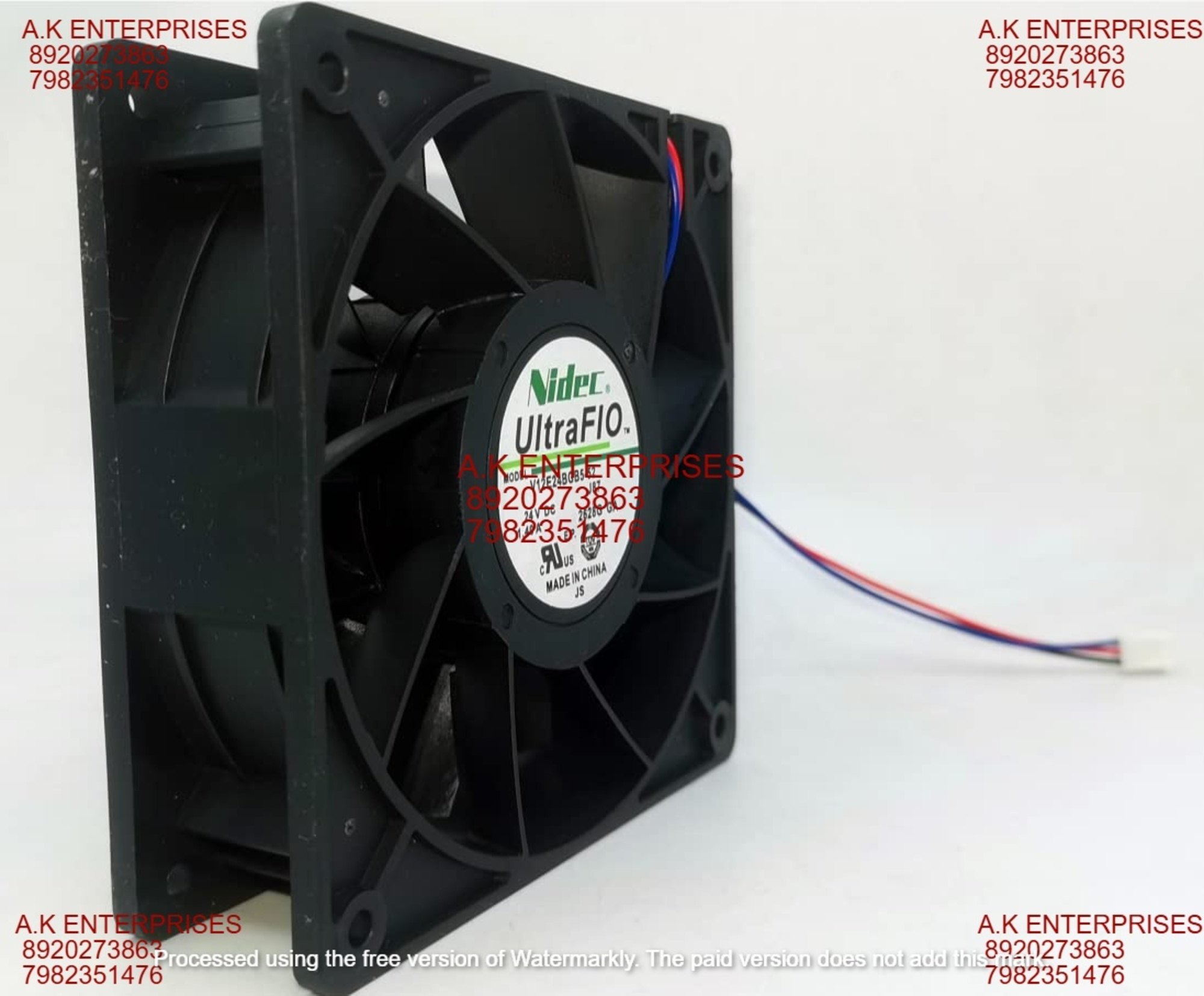 Nidec V12E24BGB5-52 Axial Fan 24V-1.40A DC Brushless Air Cooling Fan 4500 RPM 120 * 120 * 38mm 3Wire