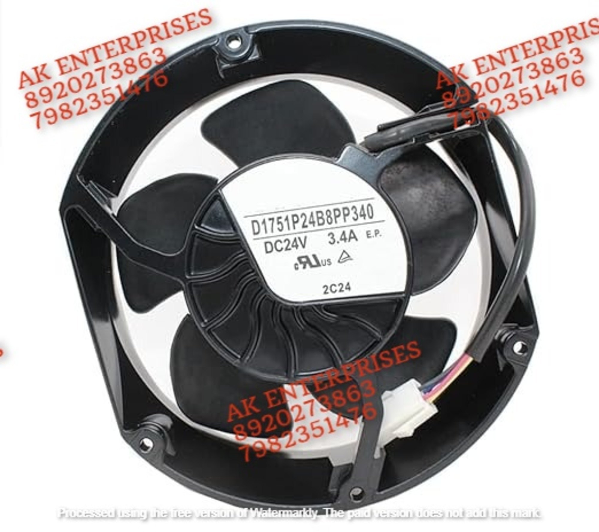 Nidec D1751P24B8PP340 Axial Fan 24V-3.4 DC Brushless Air Cooling Fan 5000 RPM 172 * 150 * 51mm 4Wire