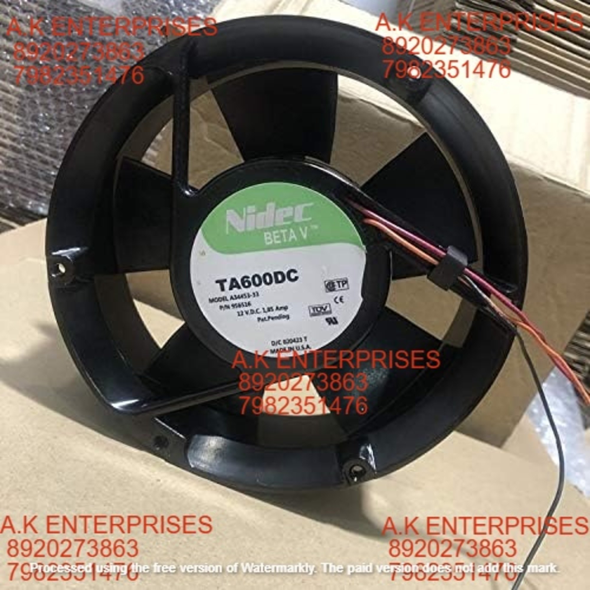 NIDEC TA600DC A34453-33 Cooling Fan -12 V 1.85A 17251 3-Wire Cooling Fan