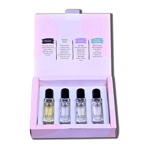 Poison White Oud Paris Ombre Nomade - Set Of 4 x 20ml Liquid Perfumes | High Fragrance Level, Fresh Deodorizing Scent, Perfect for Daily Use & Gifting