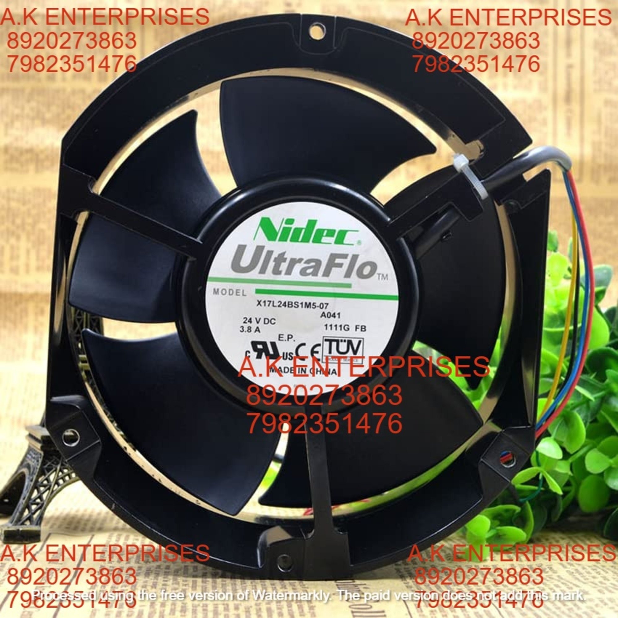 NIDEC X17L24BS1M5-07A041 17CM 17250 24V 3.8A Inverter Waterproof Cooling Fan