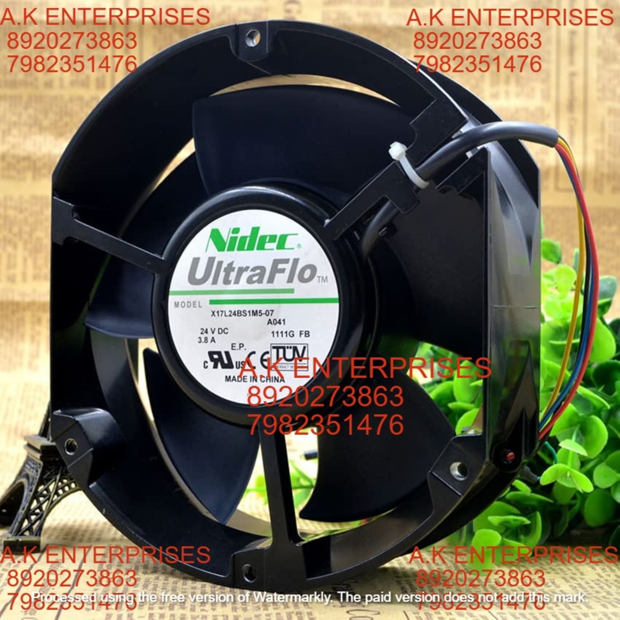 NIDEC X17L24BS1M5-07A041 17CM 17250 24V 3.8A Inverter Waterproof Cooling Fan