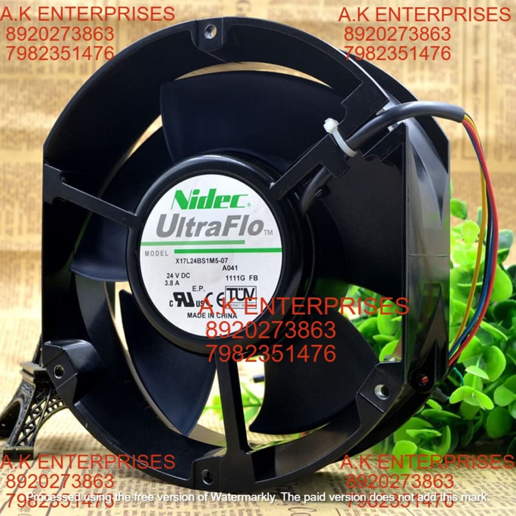 Nidec X17l24bs1m5-07a041 17cm 17250 24v 3.8a Inverter Waterproof Cooling Fan
