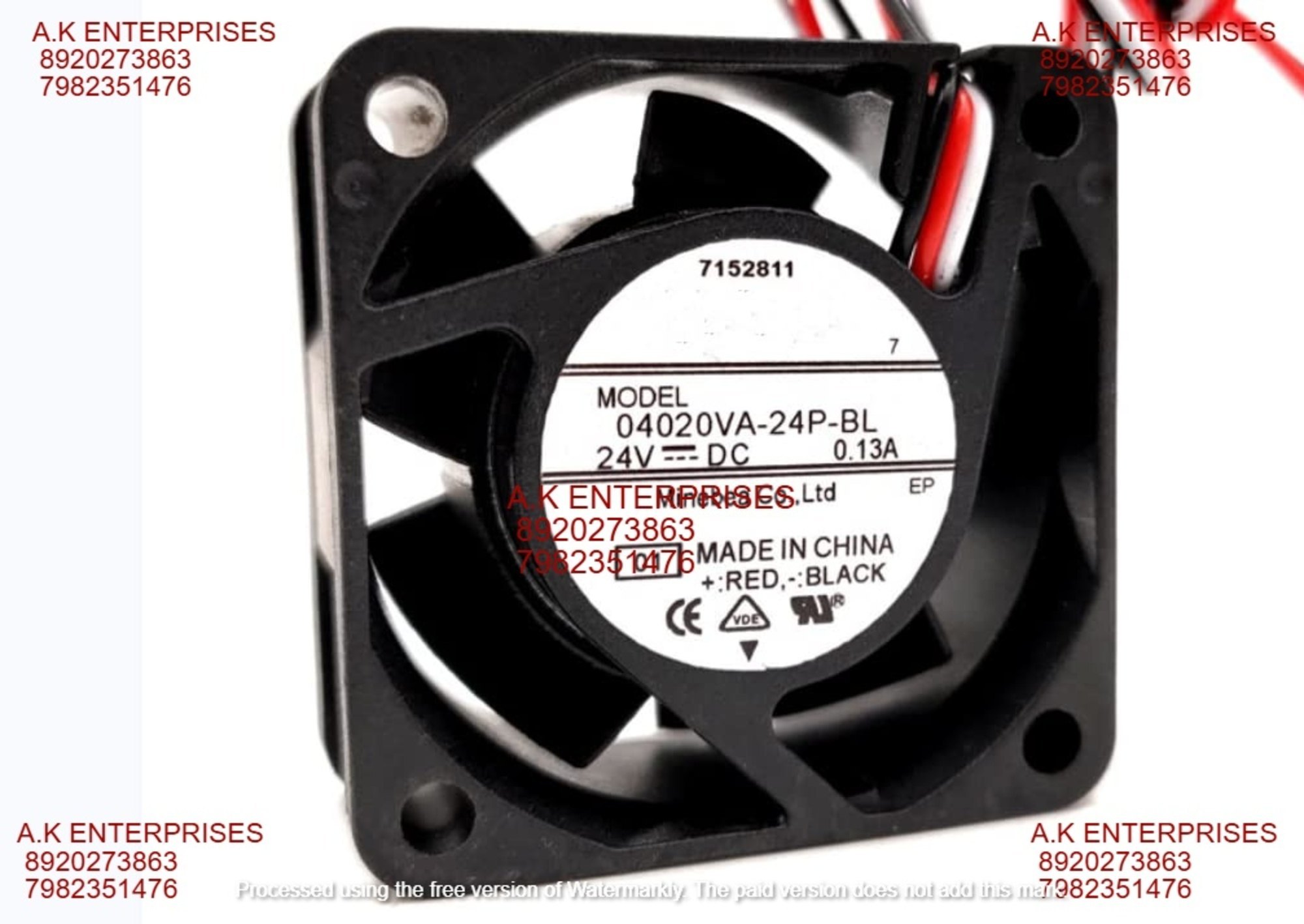 NMB-MAT 04020VA-24P-BL Axial Fan 12v-0.13A DC Brushless Air Cooling Fan 9500 RPM 40 * 40 * 20mm 3Wire