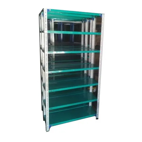 1X7Feet Powder Coated Slotted Angle Rack - Color: Green