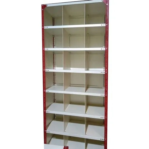 3 Side Cover Slotted Angle Rack - Color: Red And White