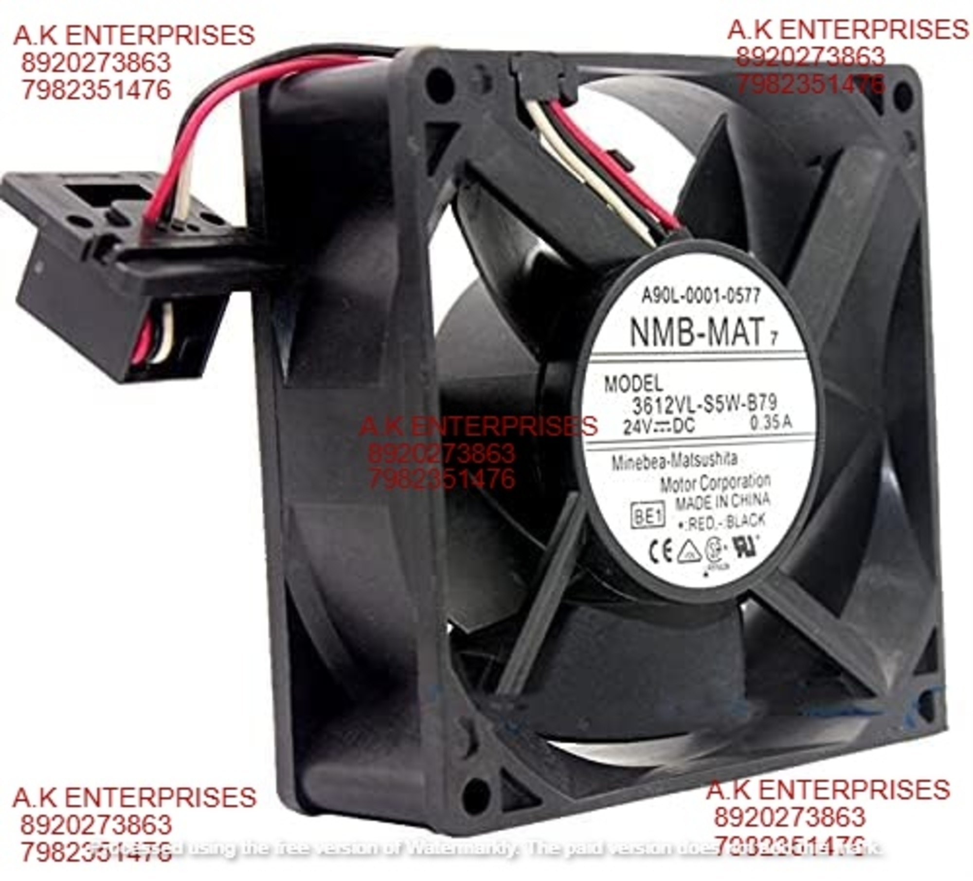 Nmb-mat 3612vl-s5w-b79 A90l-0001-0577 24v-0.35a Fanuc System Fan 90 * 90 * 32mm 3-wire - Color: Black