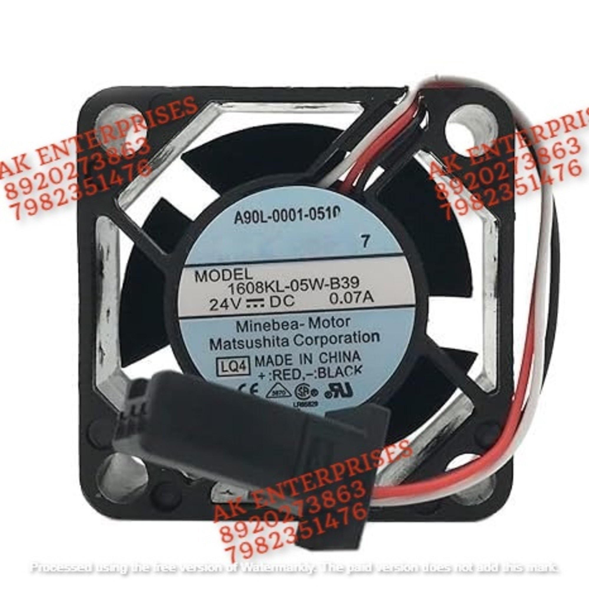 NMB-MAT 1608KL-05W-B39 Axial Fan 24V DC Brushless Air Cooling Fan 6500 RPM 40 * 40 * 20mm 3-Wire (24 Volt 0.08A)