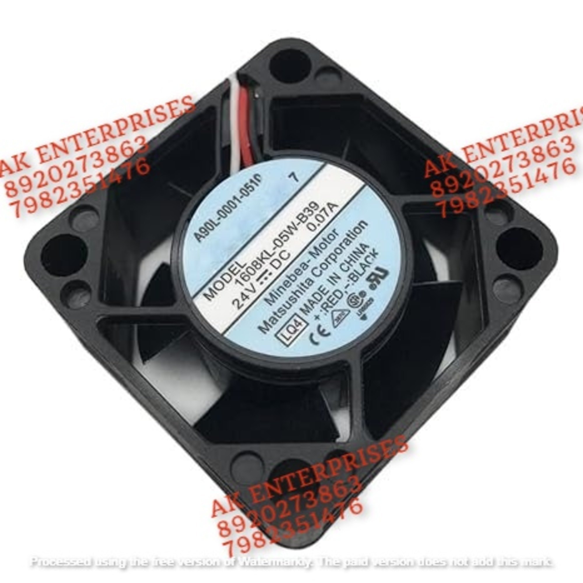 NMB-MAT 1608KL-05W-B39 Axial Fan 24V DC Brushless Air Cooling Fan 6500 RPM 40 * 40 * 20mm 3-Wire (24 Volt 0.08A)