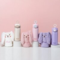 CherryBox Cute Rabbit Plush Cloth Cover Bottle for Kids 316 Stainless Steel 350ml Double Wall Insulated