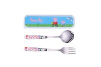 CherryBox Cartoon Character Stainless Steel Spoon & Fork Cutlery with Box Set for Kids, Children School Return Gift Birthday