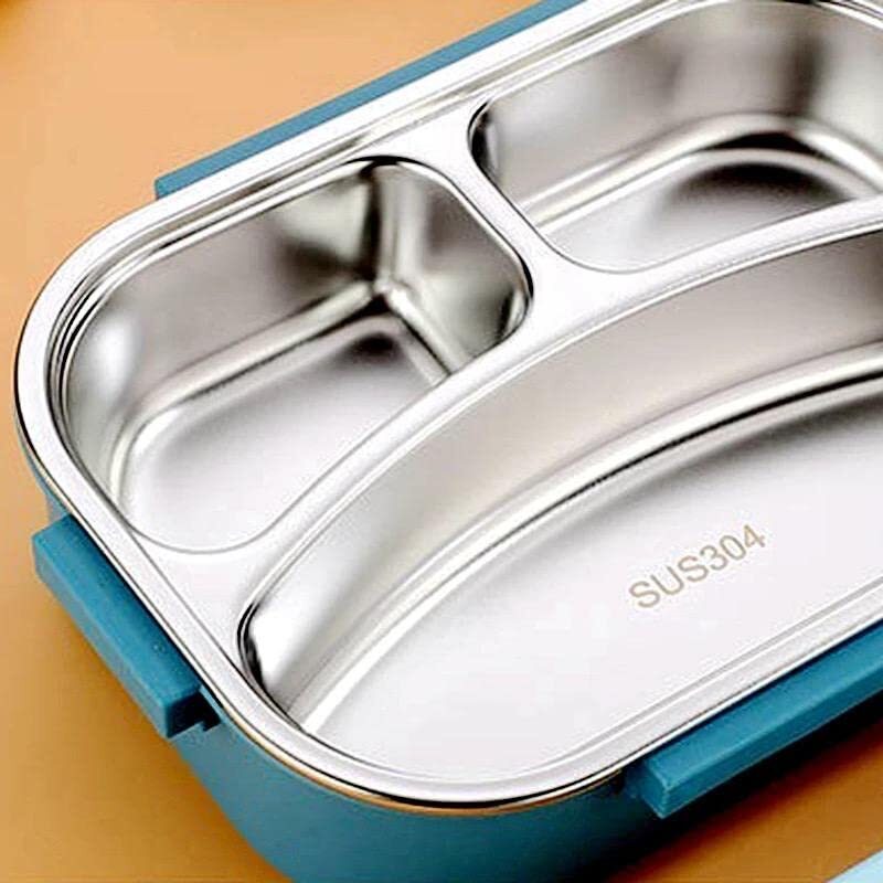 Cherrybox Stainless Steel Kids Insulated Lunch Box With Fish Shape Spoon 1000 Ml For Kids - Color: Pink And Blue
