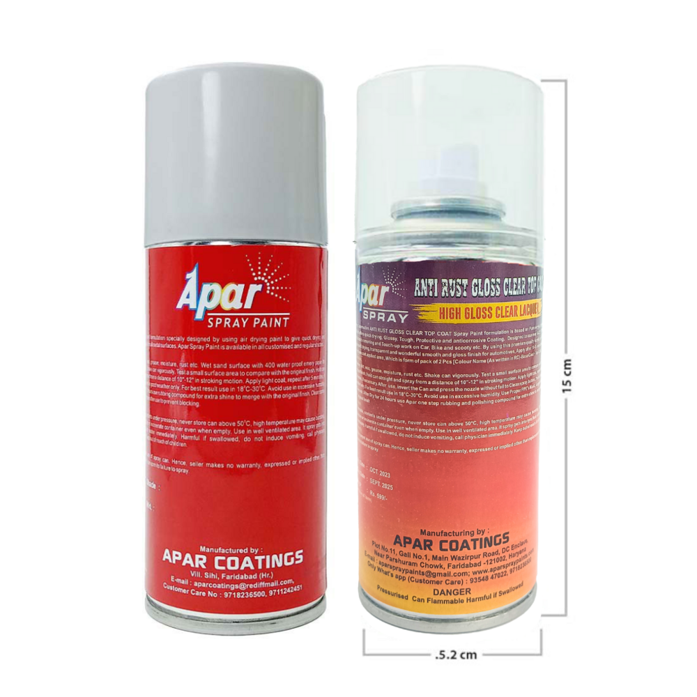 Apar Spray Paint White Gold (Rc Colour Name) + Gc, Compatible For Ford Figo, Aspire And Freestyle Cars -225 Ml (Pack Of 2-pcs)