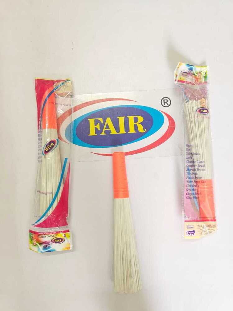 Mini White Kharata - Fiber Material, Bathroom Cleaning Tool With White Stick And Multi-colored Handle, Detergent Compatible With Fragrance Inclusion