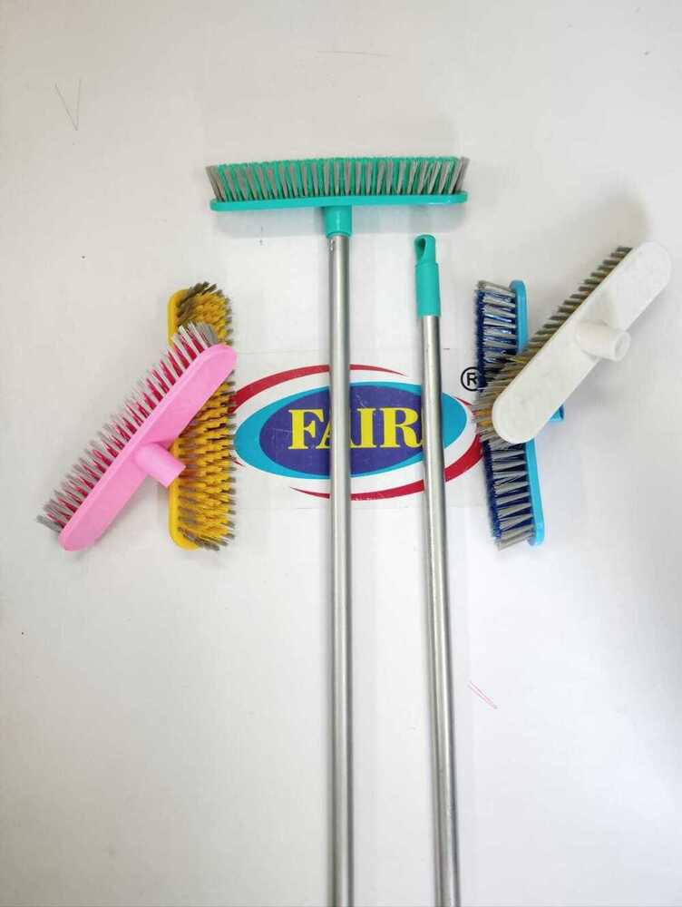 Hardy Brush - Plastic With Iron Rod, Assorted Colors | Detergent Compatible, Ideal For Bathroom Use