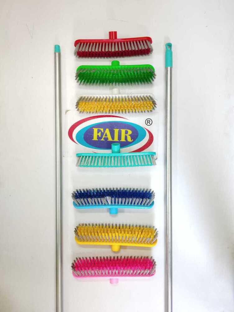 Hardy Brush - Plastic With Iron Rod, Assorted Colors | Detergent Compatible, Ideal For Bathroom Use