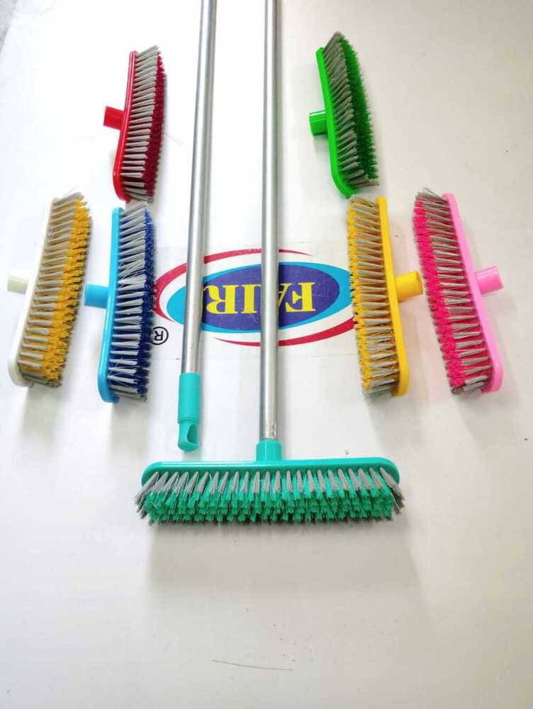 Hardy Brush - Plastic With Iron Rod, Assorted Colors | Detergent Compatible, Ideal For Bathroom Use