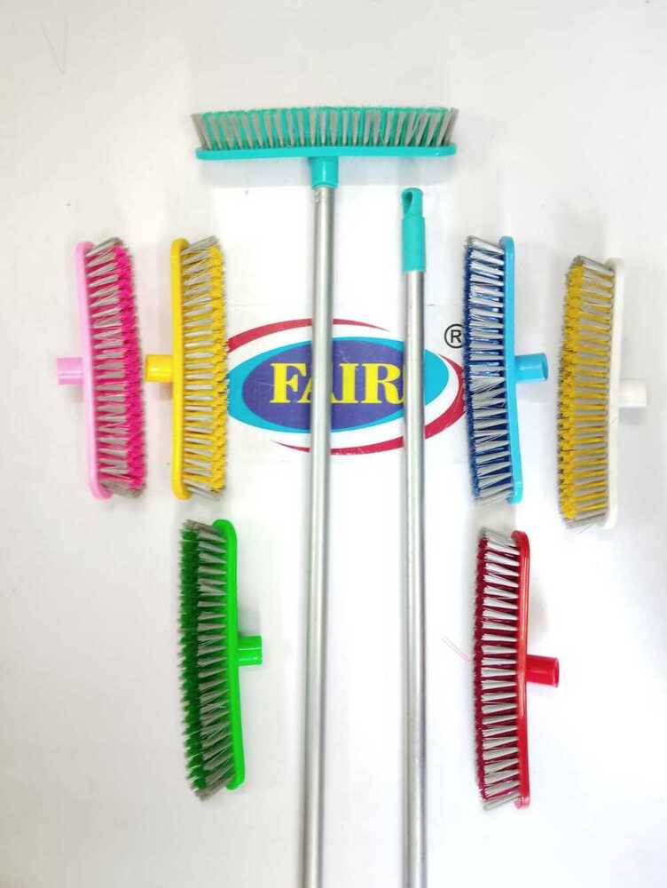 Hardy Brush - Plastic With Iron Rod, Assorted Colors | Detergent Compatible, Ideal For Bathroom Use