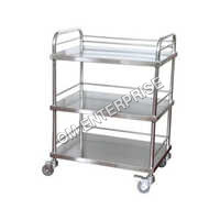 Stainless Steel Instrument Trolley - Color: Silver