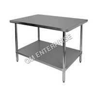 Stainless Steel Work Table - High Quality, Durable, Shiny Finish | Easy To Clean, Ideal For Canteens, Homes, Restaurants, Hotels, And Super Stores