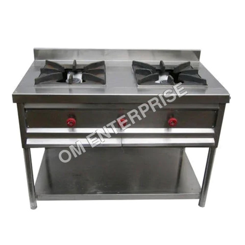 Two Burner Indian Cooking Range - Color: Silver