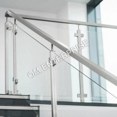 Stainless Steel Staircase Glass Railing - Color: Colorless