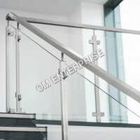 Stainless Steel Staircase Glass Railing - Color: Colorless
