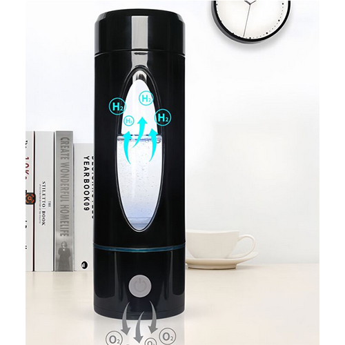 Hydrogen Water Ionizer Machine Hydrogen Water Bottle Generator With Spe-Pem Technology For Home Office Travel Fitness Drinking - Color: Black