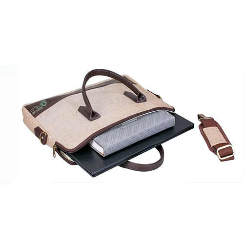 Leather Office Laptop Bag - 15-inch Capacity, Brown Color, Unisex Design, Zip Closure, Customized Style, Handbag Convenience, Multiple Compartments For Essentials