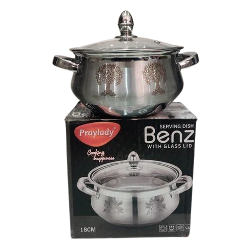 Praylady Stainless Steel Serving Dish Pot - Color: Silver