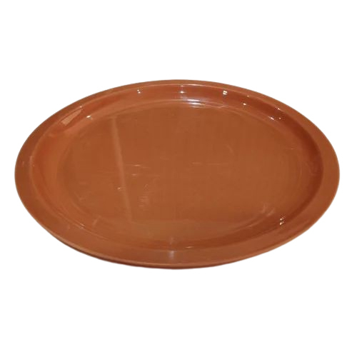 Brown Hdpe Dinner Plate - Design: Plain