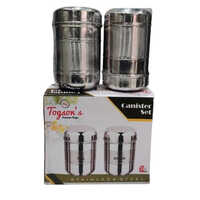 Tm Togsons Stainless Steel Tea Sugar Canister Set - 100 Milliliters, Polished Silver Finish | Customizable Dimensions, Sleek Modern Design, Ideal For Kitchen Storage