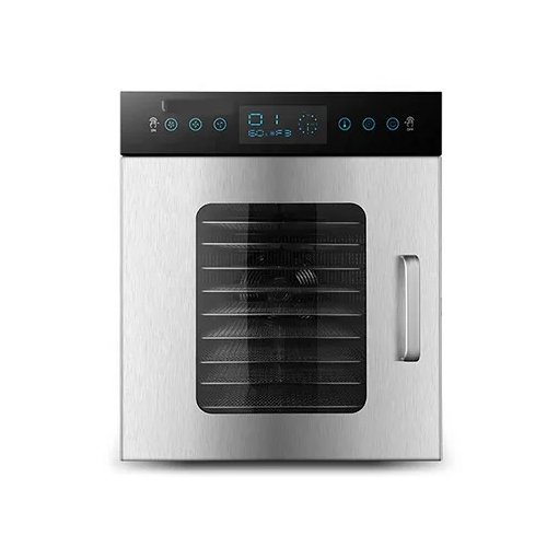 12 Trays Food Hot Dryer Machine - 1000 Watt, 6 Kg/hr Capacity, Stainless Steel | High Efficiency, PLC Control, Free Stand Design