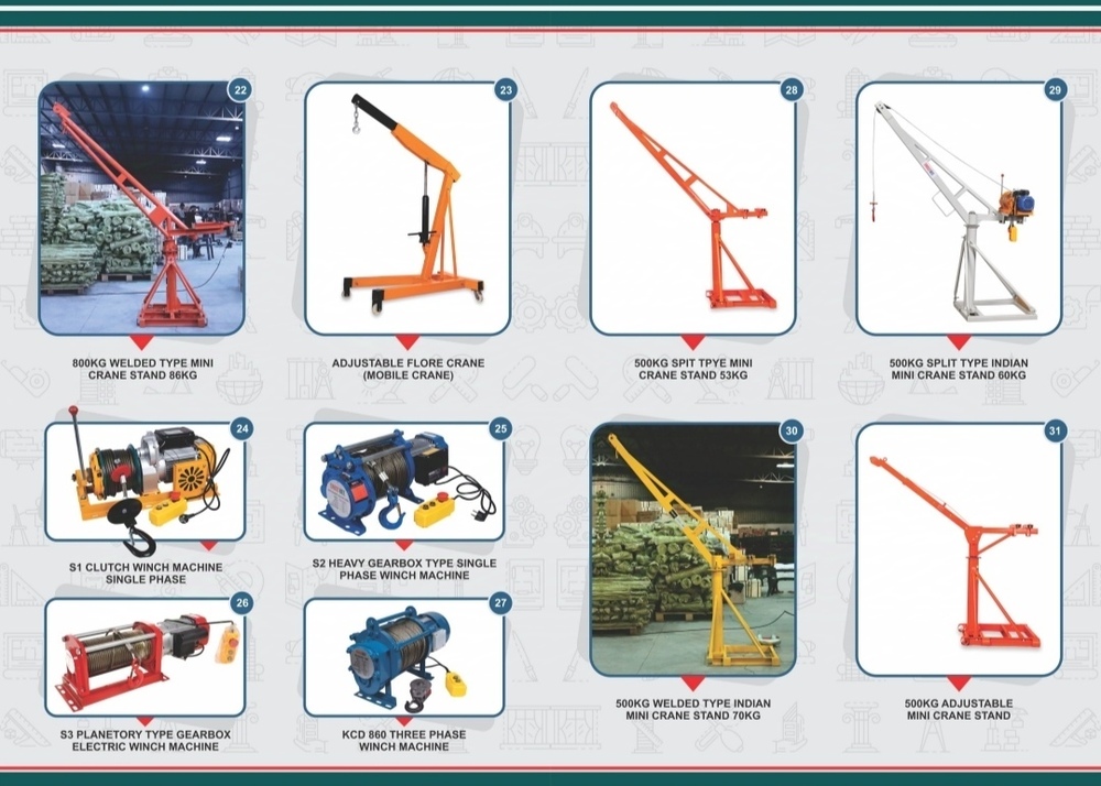 Monkey Crane - Steel Material Hoist 150x120x250 cm, Yellow Color, 500 kg Lifting Capacity | High Efficiency with PLC Control, Adjustable Boom from 3-7 Meters, Overload Protection Safety Features