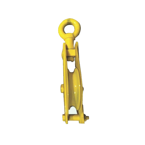 Single Sheave Pulley Close Type Eye Hook - Color: Yellow